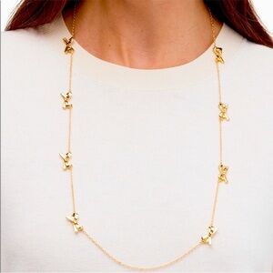 Kate Spade 🎀 Mini Bow Scatter Necklace Gold NWT & includes Dustbag!